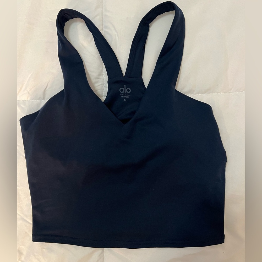ALO Yoga Black V-Neck Sports Bra
